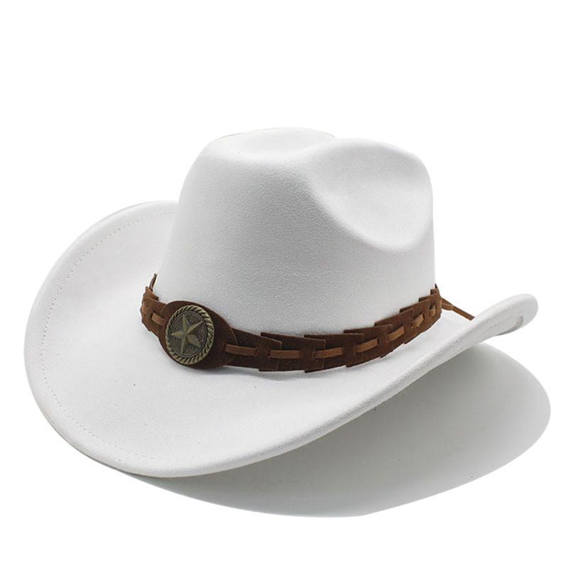 Knot Pattern Wool Felt Hat With Wide Brim For Men And Vintage Style