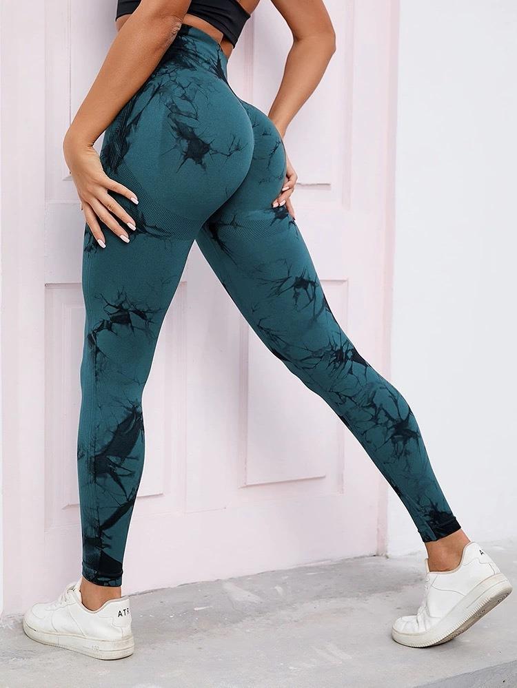 High Waist Tie-dye Sports Leggings - Tummy Control Running and Yoga Pants