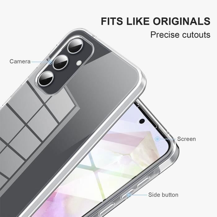 Coque intégrale - BOOLING - pour Samsung Galaxy A35 5G - Protection 360° - Antichoc - Transparent
