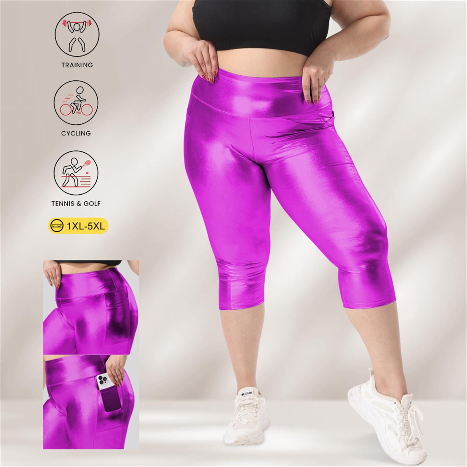 

Женские сексуальные штаны для йоги с высокой талией и подъемом бедер, большие размеры XXXXL фиолетовый