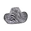 Zebra Print Cowboy Hat Fashion Versatile Western for Music Concerts Festival