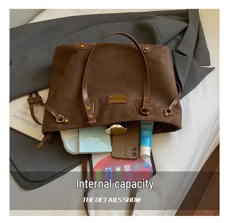 2025 Retro Matte Large-Capacity Women's Fashion Tote & Shoulder Bag