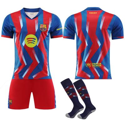2526 Barcelona Cuatro Vías No. 10 Traje de Jersey de Messi para Hombre No. 9 Lewandowski 8 Pedri 14 Rashford Uniforme de Fútbol