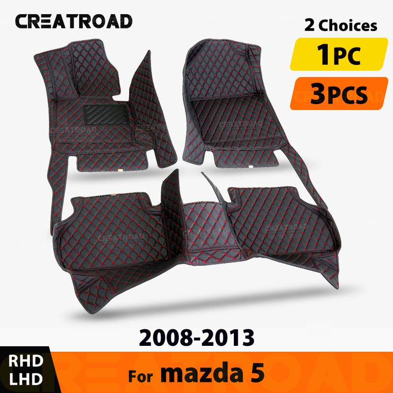 Car floor mats for mazda 5 (7-Seat) 2008 2009 2010 2011 2012 2013 auto foot Pads automobile carpet cover Interior Access