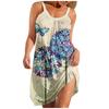 Women's Fashion Summer Printed Strapless Camisole Sleeveless Sling Dress