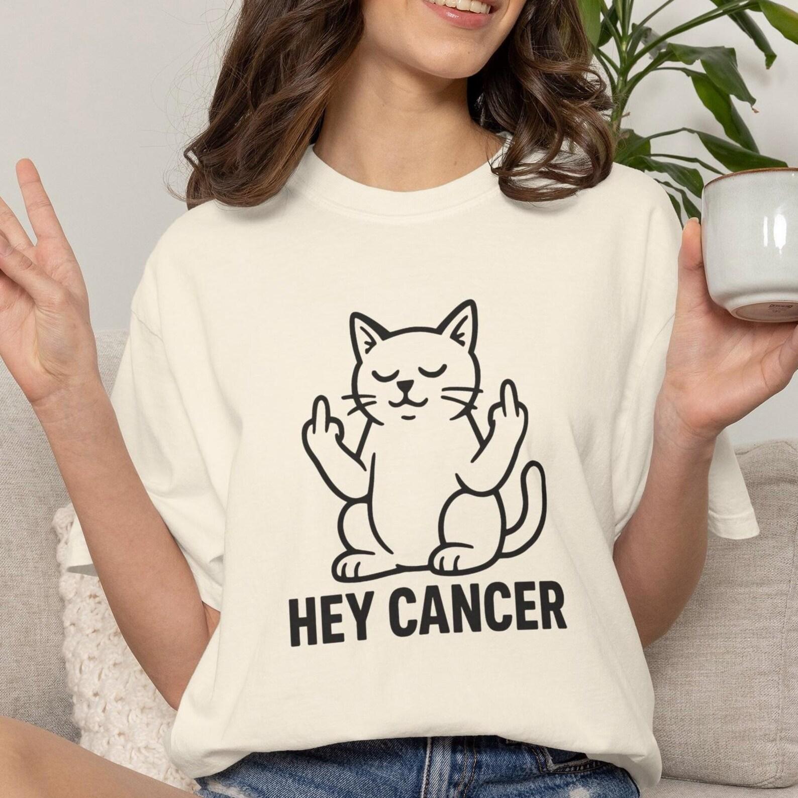 Hey Cancer F*ck You Tshirt, Cancer Survivor Shirt, Cancer Awareness Tee, F*ck Cancer T-shirt, Breast Cancer Fighter Tee S