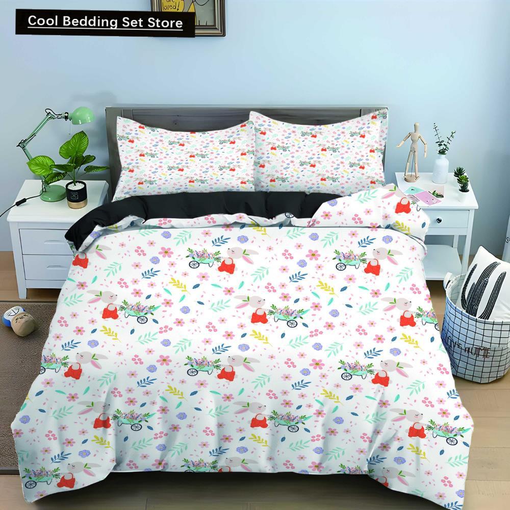 Comforter Cartoon Animal King Queen Elephant Tiger Lion Rhinoceros Bedding Set Wildlife Polyester Comforter