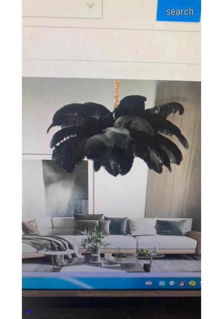Postmodern Creative Feather LED Chandelier for Hotel, Club, Living Room, Bedroom