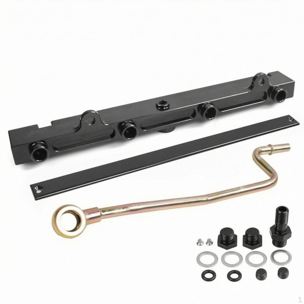 Petrol Rail Kit Black Anodized with Mounting Bar Aftermarket Auto Part for Car Builders, Engine