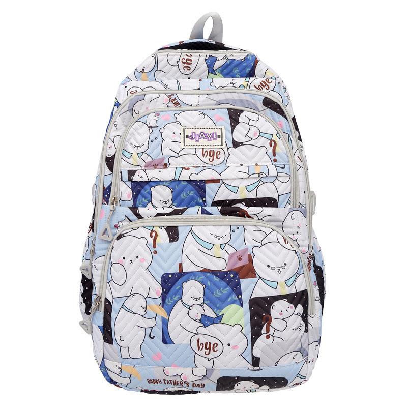 Cute Goose Cartoon Cat White Bear Sheep Pattern Student Backpack Teens For