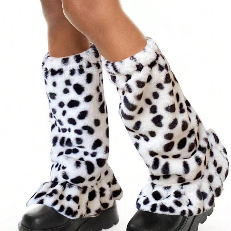 Grunge Punk 1 Paar Leopardenmuster Stilvolle Und Warme Stulpen Für Damen