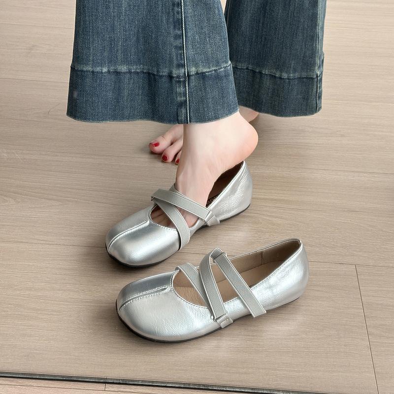 French Evening Wind Round Head Mary Jane Shoes Versatile Not Tired Feet Flat Bottom One Word Ballet Single Shoes Women