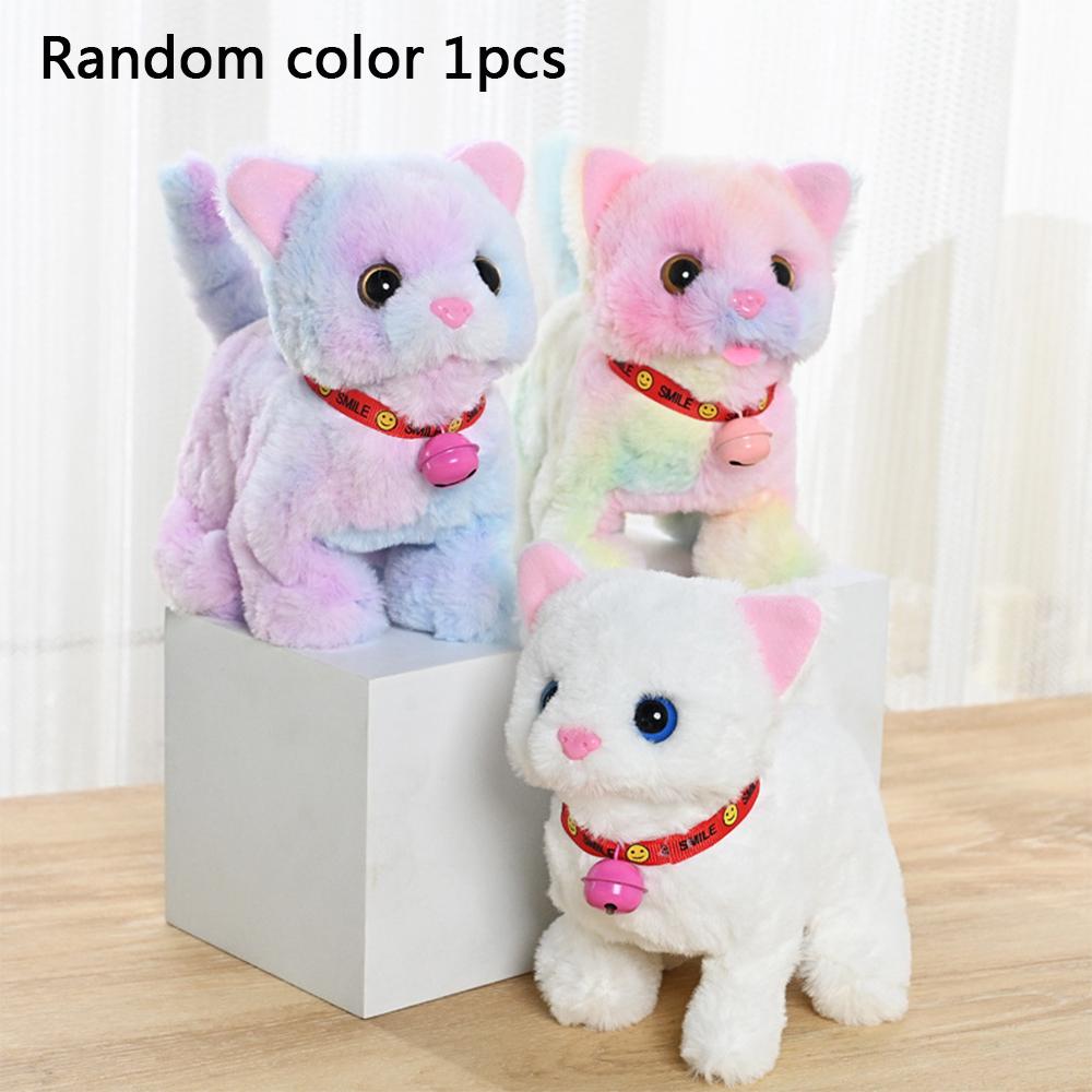 Плюшевая электрическая игрушка-кошка для детей - Интерактивный котенок, имитирующий ходьбу, кивающий, виляющий хвостом, мягкая игрушка-питомец