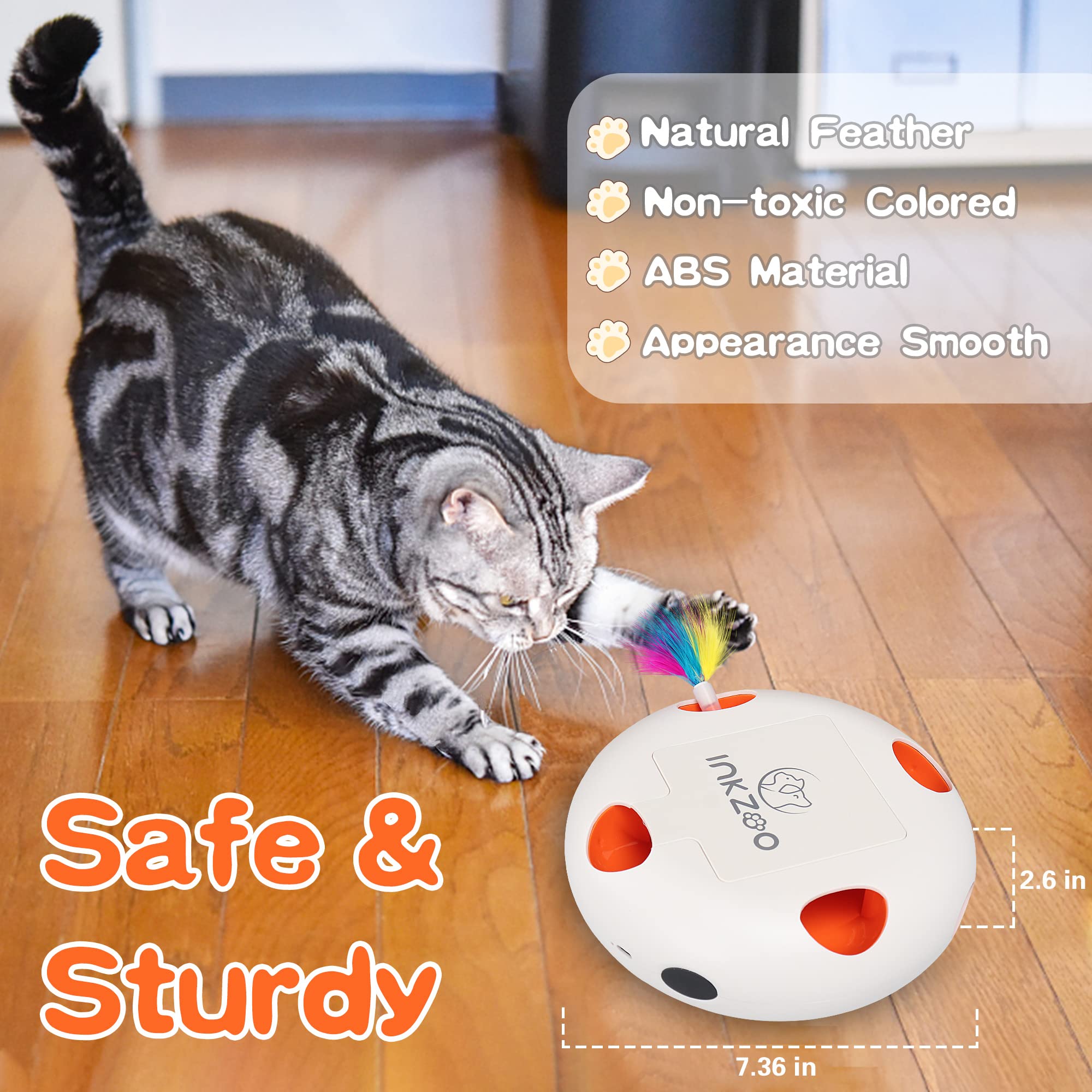 

INKZOO Cat Toys, Интерактивные игрушки для кошек для домашних кошек, Умная интерактивная игрушка для котят, Автоматические мыши с 7 отверстиями Whack-A-Mole