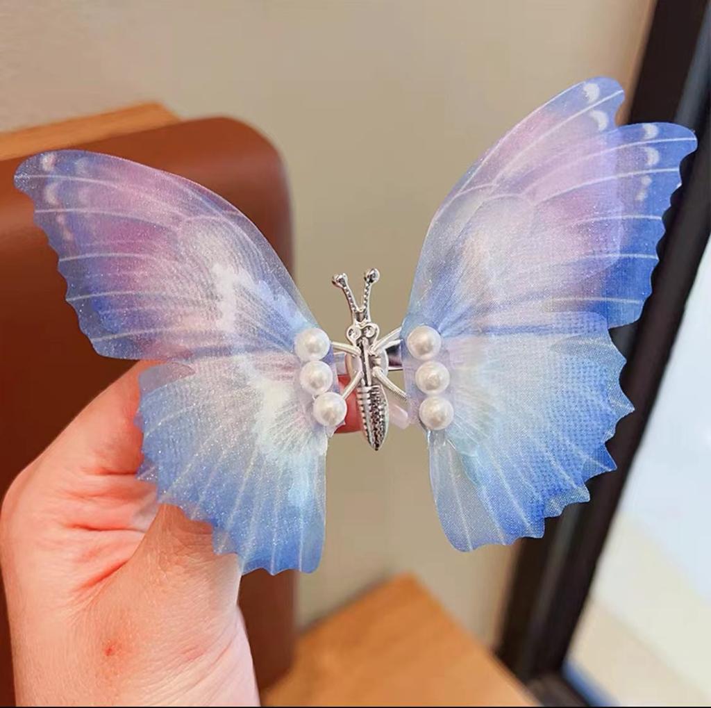 Glitter Butterfly Hair Clips Colorful Butterfly Hair Barrettes Pearl for Teens Women Children Girls Hair Accessories Party Decor