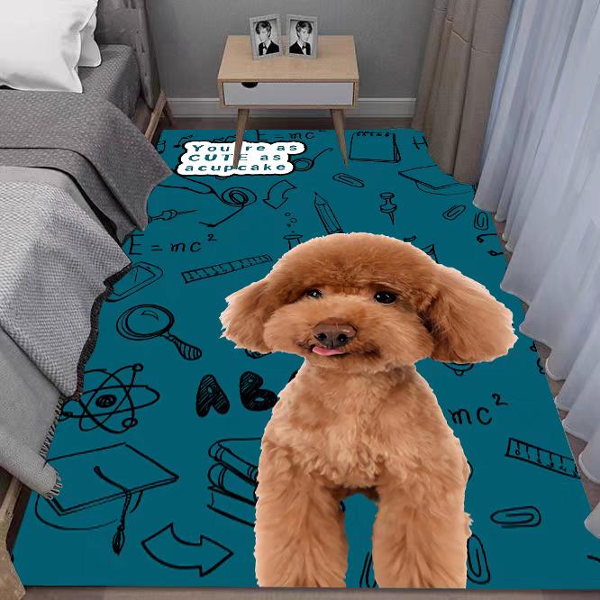 Animal Theme Bedroom Carpet Adorable Puppy Pattern Soft Non Slip Floor Mat for Kids Room Nursery Home Decor Set
