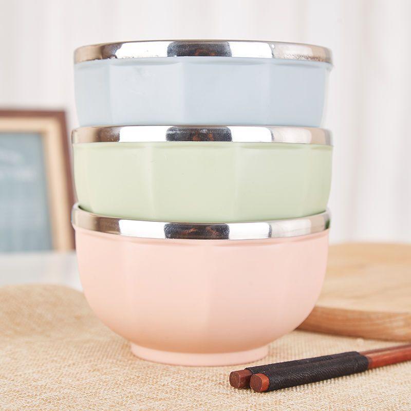 304 Stainless Steel Anti-Scald Drop-Resistant Rice and Soup Bowl for Home Use, Suitable for Adults and Children.
