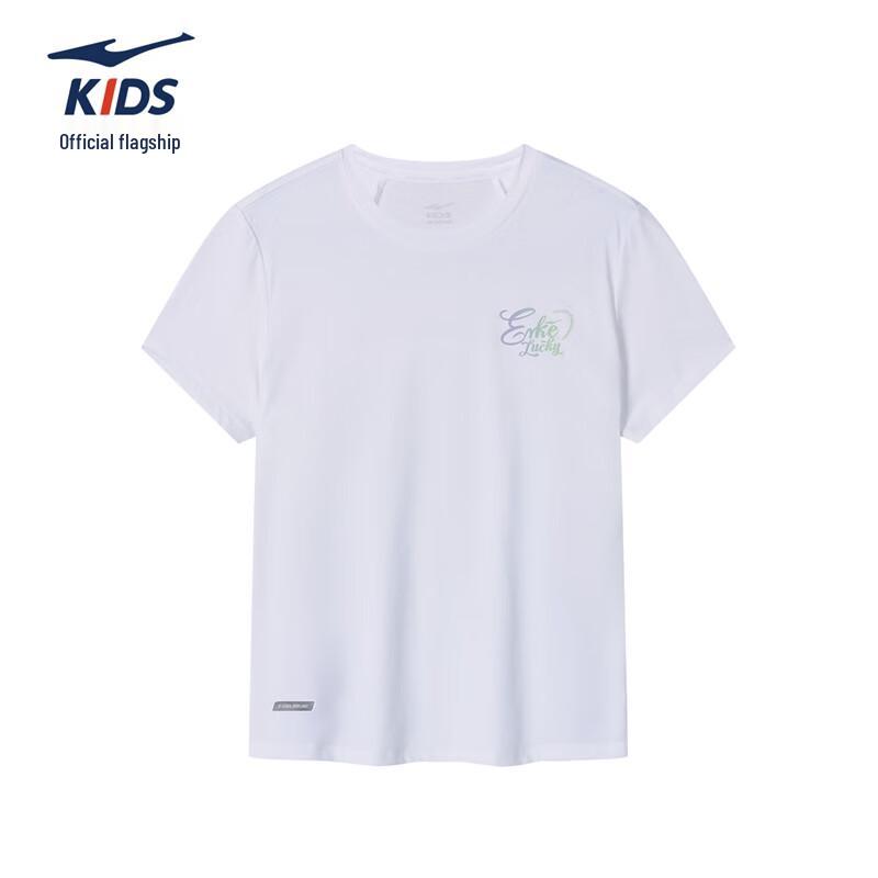 ERKE Girls  Youth Round Neck Knit Short Sleeve T-Shirt 140