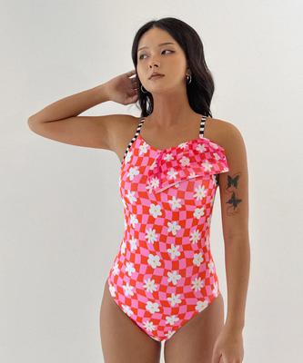 Seopeoseuko Daisy Checker One-Piece Swimsuit