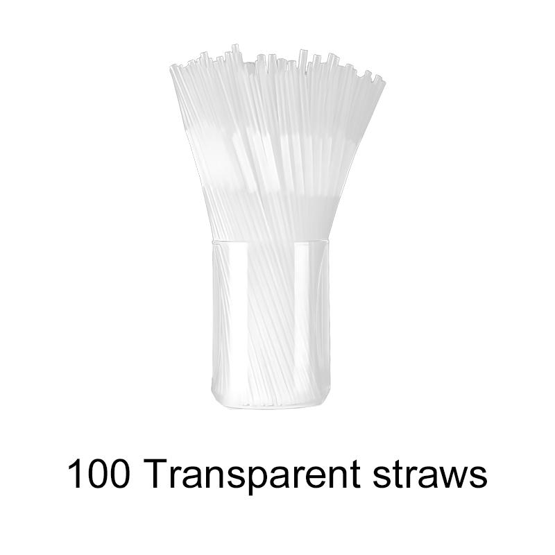 100PCS/Set Drinking Straws Black Transparent Colored Disposable Beverage Straws Milk Tea Bar Party Wedding Kitchen Accessory ZYF