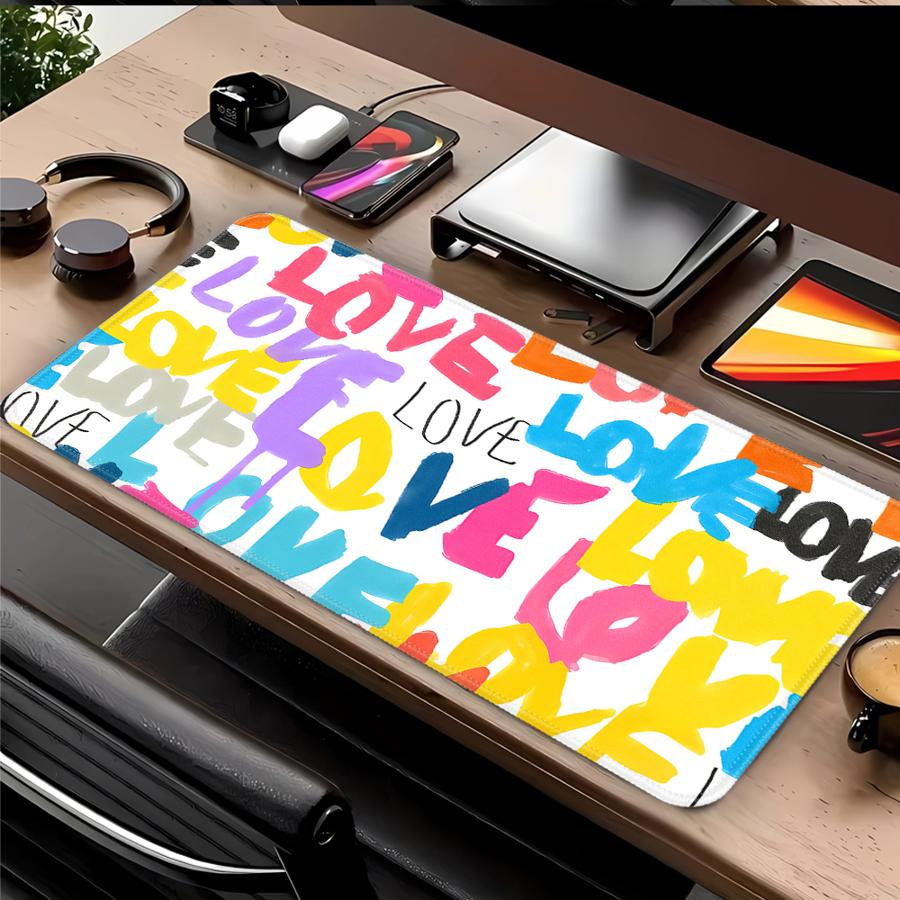 

Colorful Graffiti Text Art Mouse Pad Game Console Pad office Pad Keyboard Mouse Pad Desk accessories Computer Laptop Pad Anti 220x180x2mm