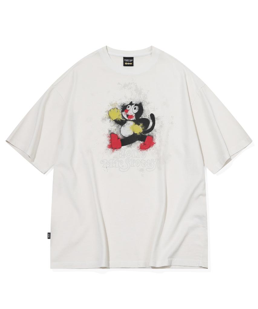 CPGN STUDIO Hello Spotty Pigment Short Sleeve T-Shirt Cream
