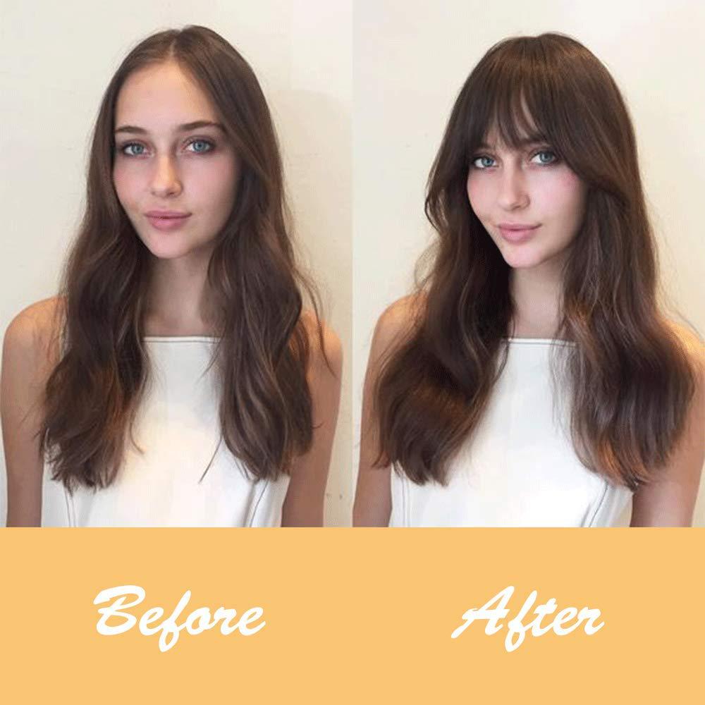 Women's Natural Replacement of Air Bangs, Covering the Hairline, Double Sideburns, and Bangs Wig Pieces