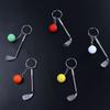 For Gift Car Key Chain Jewelry Metal Keychain Mini Golf Racket Golf Ball Key Chain Ball Pendant