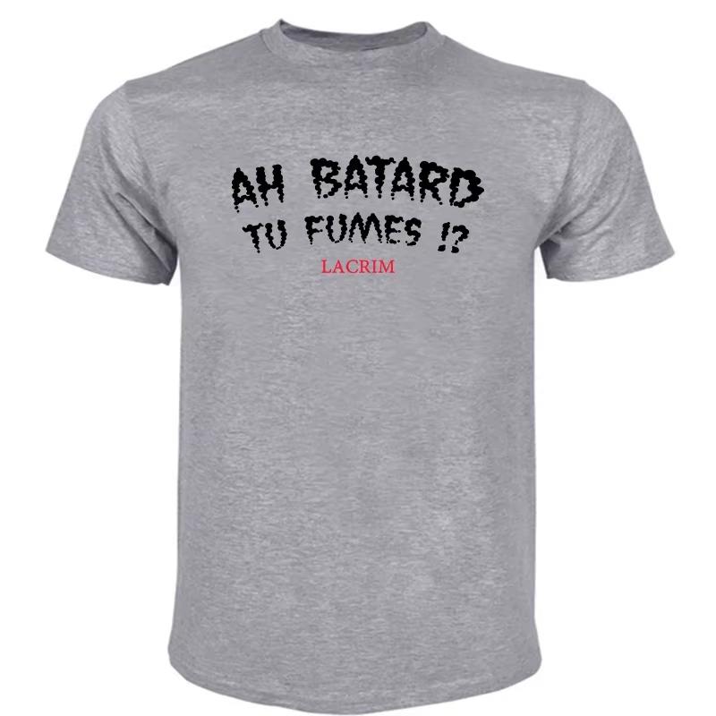 T-shirt en coton Ah Batard Tu Fumes Lacrim T-shirt Hommes Femmes Vintage Drôle T-shirts Vêtements Légers Respirants et Confortables