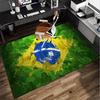 Brazilian Flag Artwork Office Rug Chair Mat, Game Carpet, Suitable for Front Door, Bedroom, Living Room, Desk, Holiday Gift