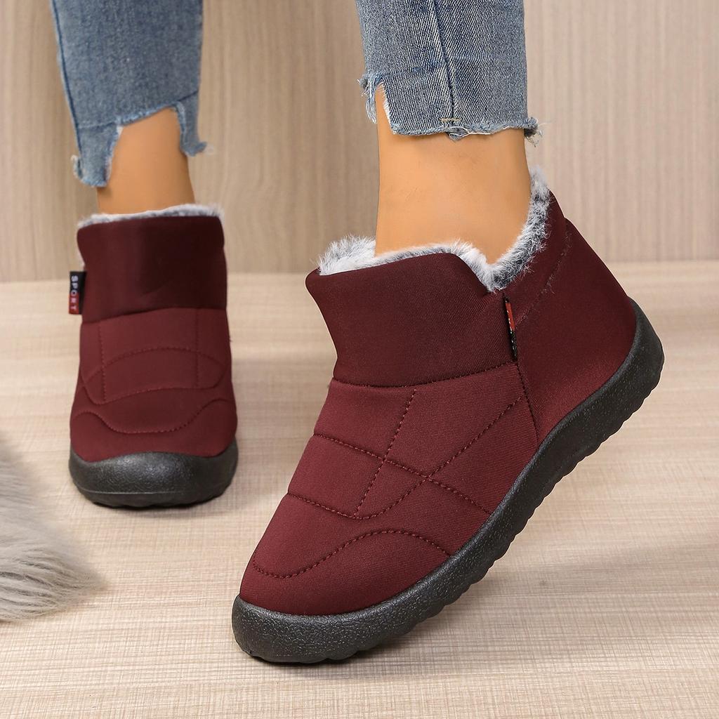 Fashionable New Style Comfortable and Non Slip Snow Boots Winter  Round Toe Flat Bottom Velvet Women's Boots