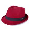 Felt Panama Fedora Hat Short Brim Trilby Flat Hat For Men Women Homburg Church Jazz Hat Adjustable