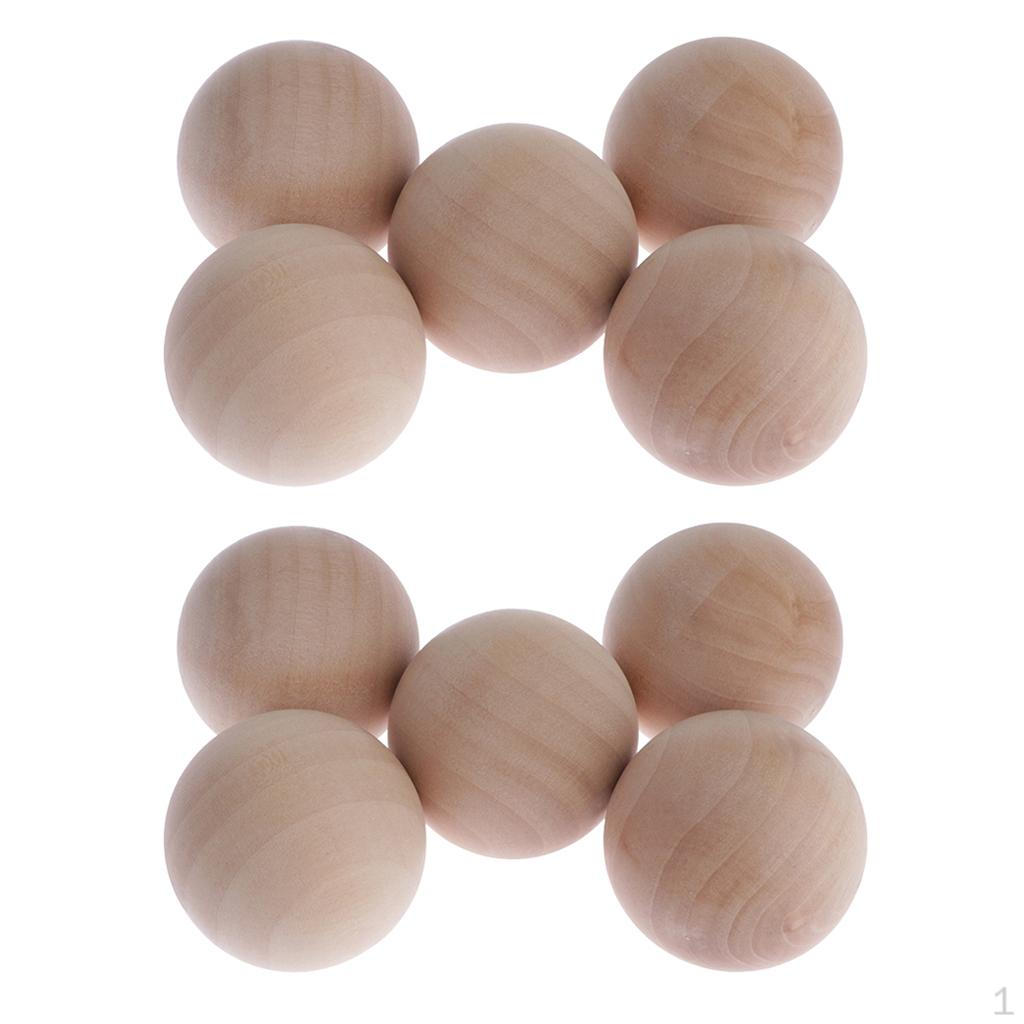 

10x Деревянные Необработанные Шары из Твердой Древесины, Гладкая Береза