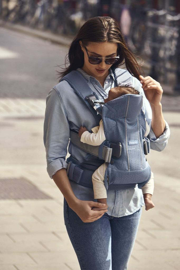 BabyBjörn Baby Carrier ONE Kai Air Slate Blue (0 Months and Up) - 1 Piece (x 1) - Genuine Japanese Product with Warranty.