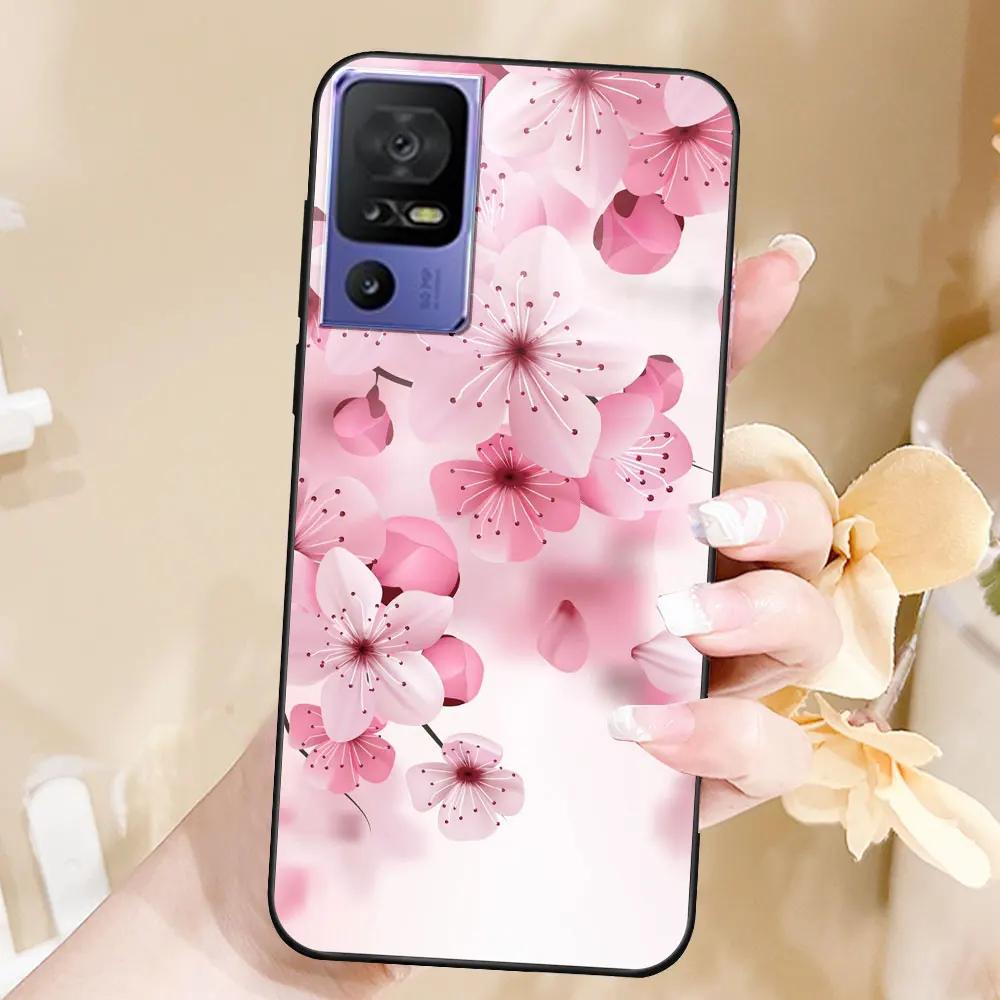 Case For TCL 40 SE Coque TPU Soft Silicone Fashion Phone Funda For TCL 40 SE Back Cover Floral Case Luxury Capa Marble Bumper