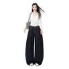 Women's Non-Sticky Wide-Leg Jeans: Spring Loose, Curved Style, Slim-Fit Pants