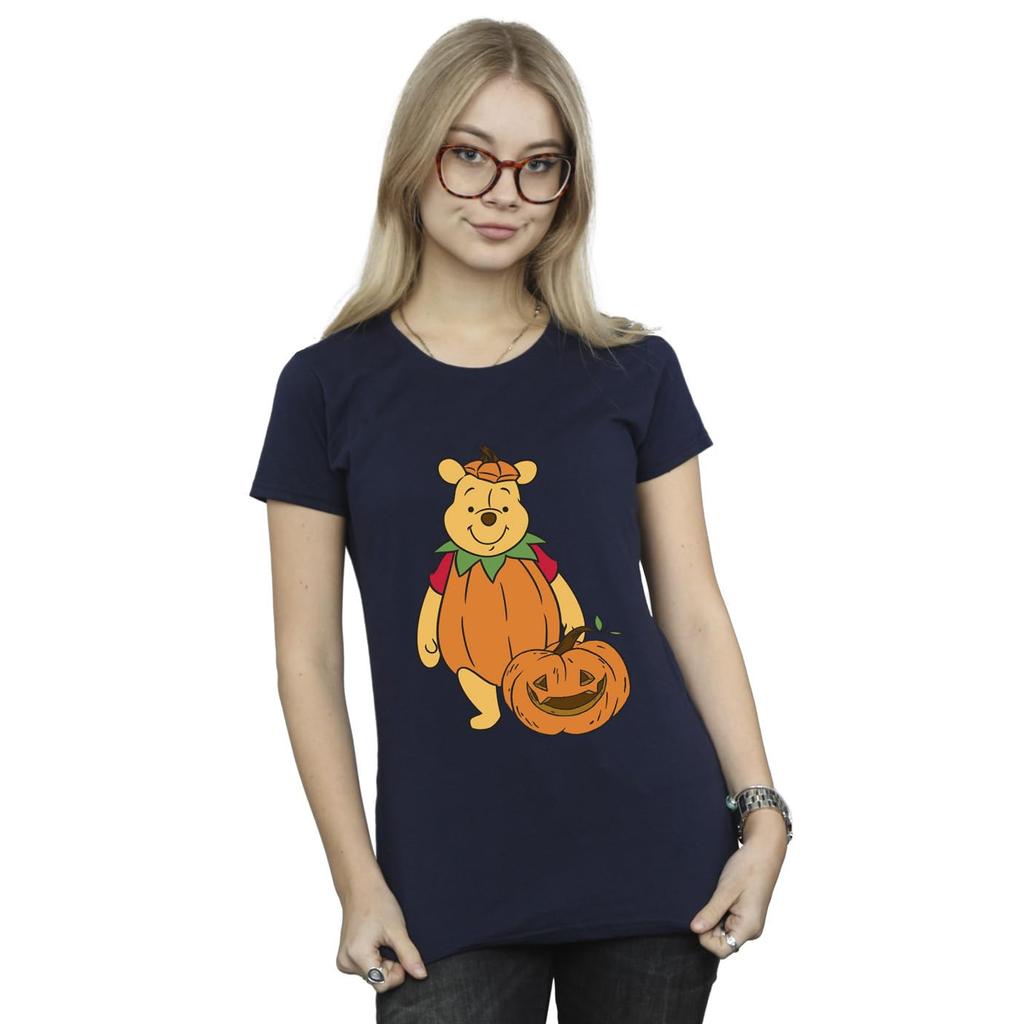Winnie the Pooh Womens/Ladies Pumpkin Cotton Halloween T-Shirt