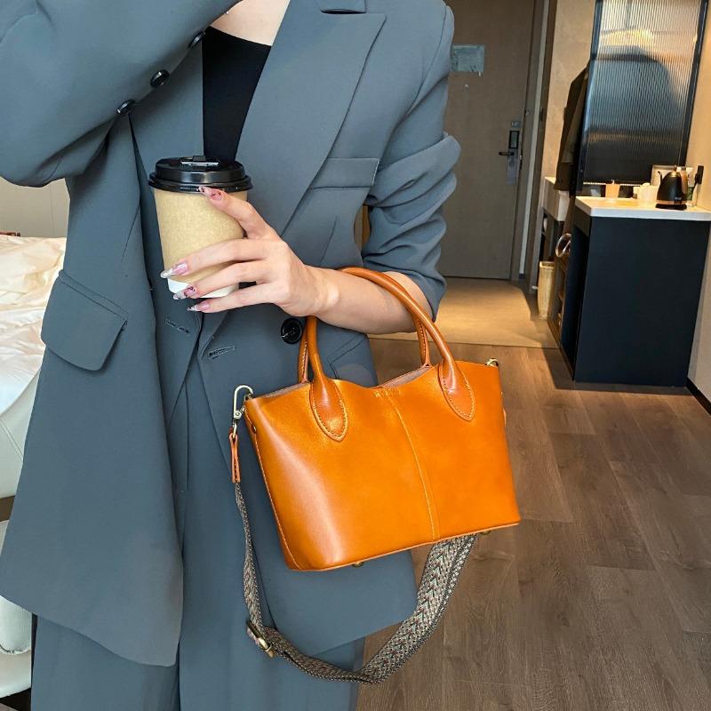 Genuine Leather Women's Bag Single-shoulder Tote Bag Niche Crossbody Retro Large-capacity Handbag