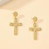 Korean Minimalist Cross Texture Earrings - Women's Trendy Street Style Studs