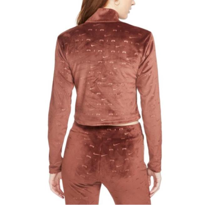 Nike All Over Logo Print Letter Stand Collar Short Sleeve Long Sleeve Drop Shoulder T-Shirt Women T-Shirt Moon-Eclipsed-Bronze DD5444-273