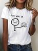 Lustiges T-Shirt Humorvoll Bitte Benutzen Gehirn Aufdruck Kurzarm T-Shirt Kleidung Oberteil Tee Sommer Damen Mädchen Shirt