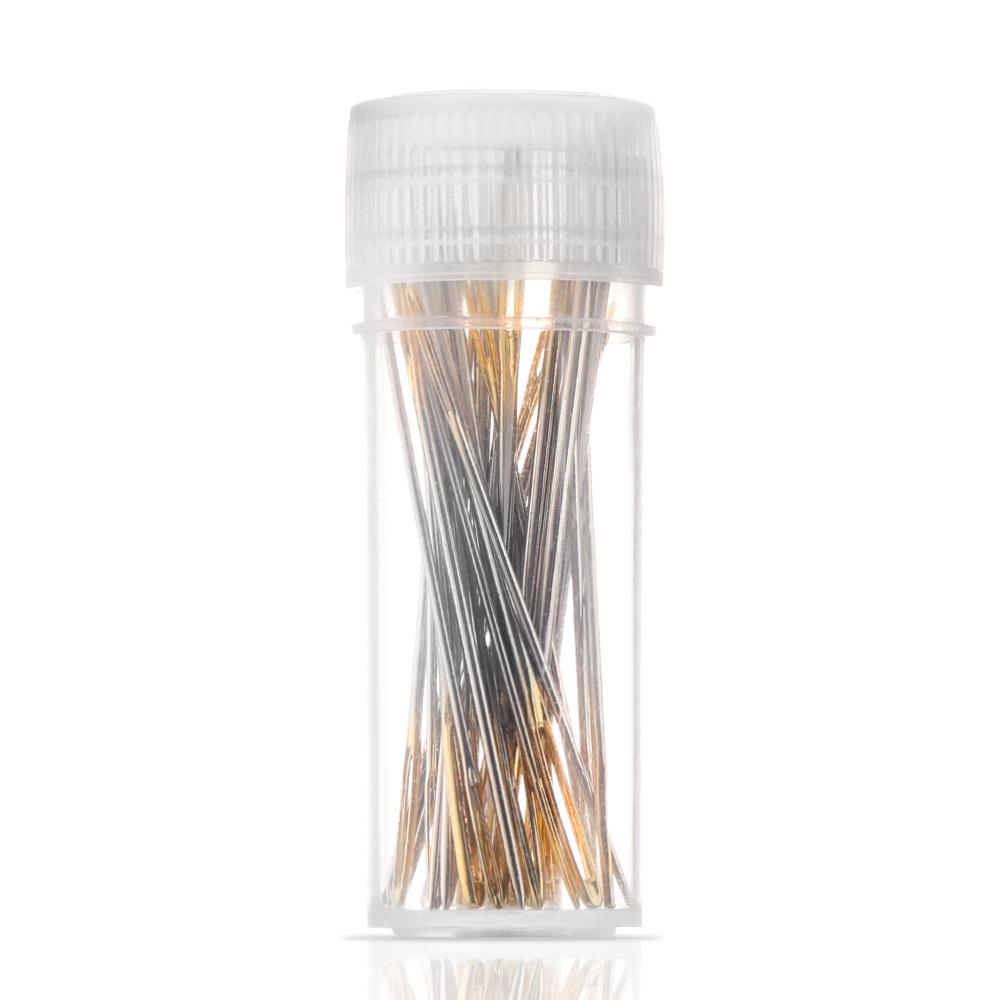 30pcs Mix Size Home Cross Stitch Sewing Needles Large Eye Stainless Steel Threader