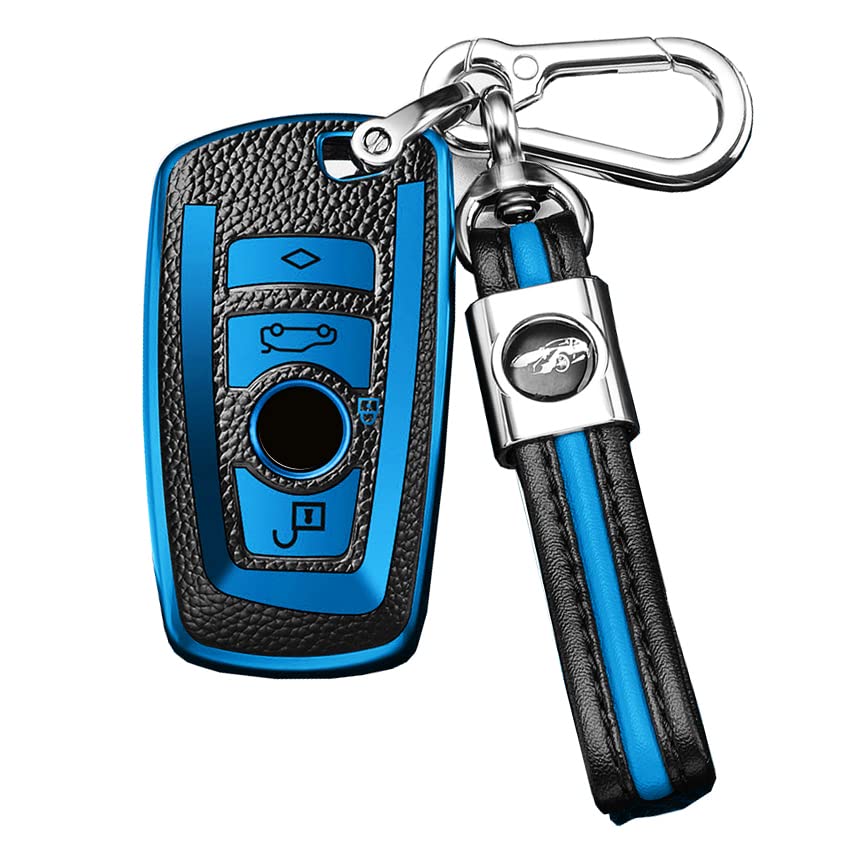 BMW Smart Key Case Key Cover Key Holder for BMW 1 3 4 5 6 7 Series, blue