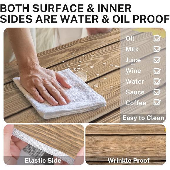 Sunflower Wooden Picnic Table Cover with Bench Covers, Rustic Summer Floral Farmhouse Outdoor Camping Essentials 6FT 3PCS Fitted Rectangle RV Must