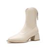 Martin Boots Small Short Boots Women's Boots Winter High Heels White Boots Thick Heel Square Head High Heel Women's Boots Skinny Boots
