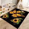 Tappeto antiscivolo con motivo a girasole 3D, flanella morbida, lavabile, fondo antiscivolo, adatto per soggiorno, camera da letto, bagno, cucina