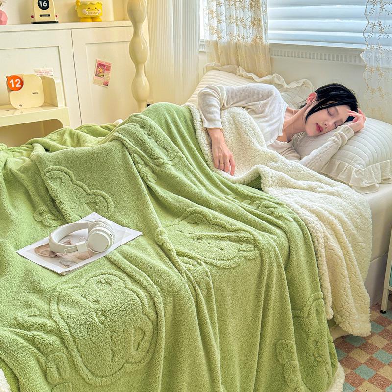 Thickened Double-Layer Taffy Lambswool Nap & Sofa Blanket