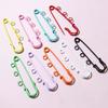 10pcs 50x16mm Safety Pins Brooch Metal Sewing Pins Clothes Pins with 3/5 Loops for Tags DIY Crafts Jewelry Making Findings 