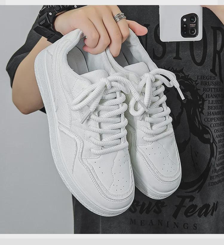 Men's Black Thick-Soled Casual Low-Top Sneakers - Height-Boosting, Wear-Resistant, Soft-Soled, Trendy Autumn Footwear for Students.