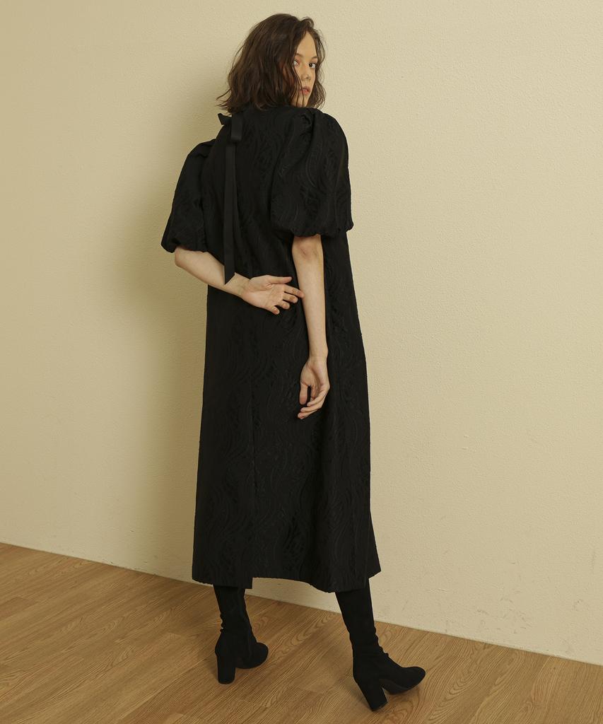 Tina Blossom Quilted Black Dress
